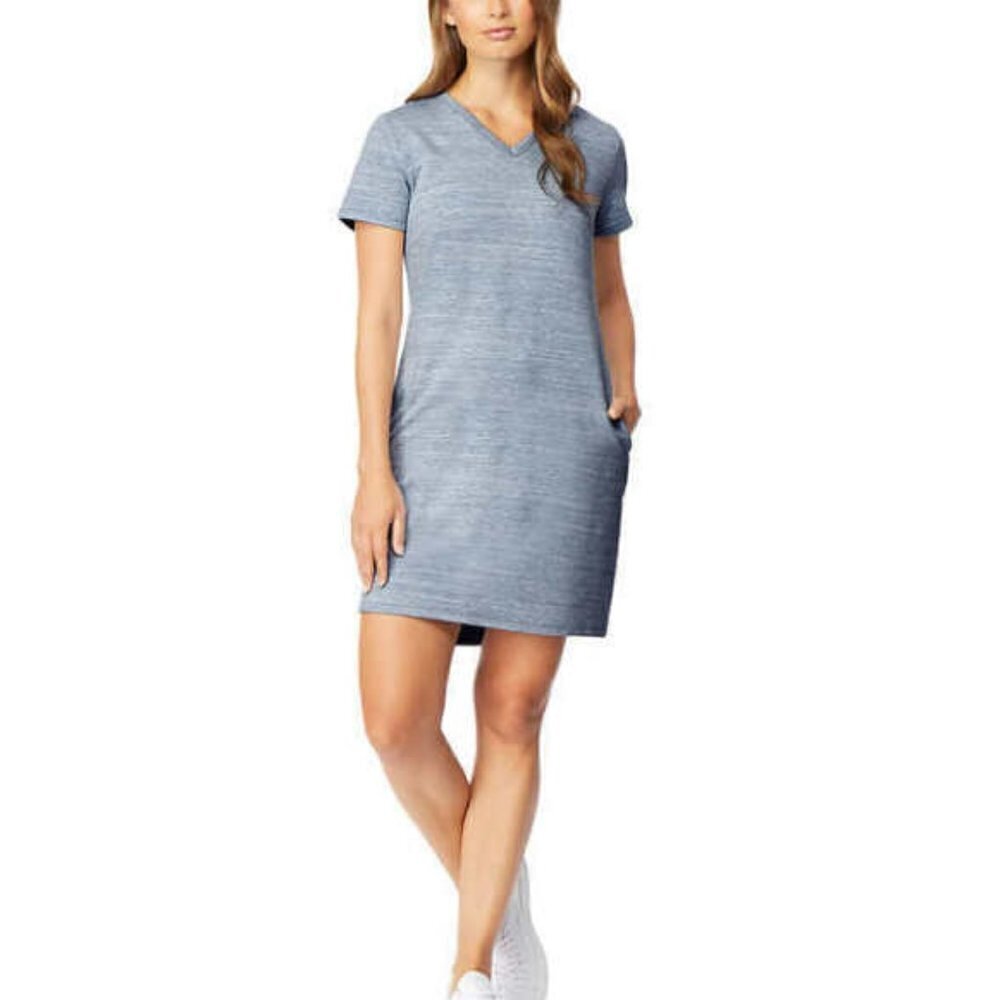 NWT - 32 Degrees Blue Cool V Neck Dress with Side Pockets - Size XL